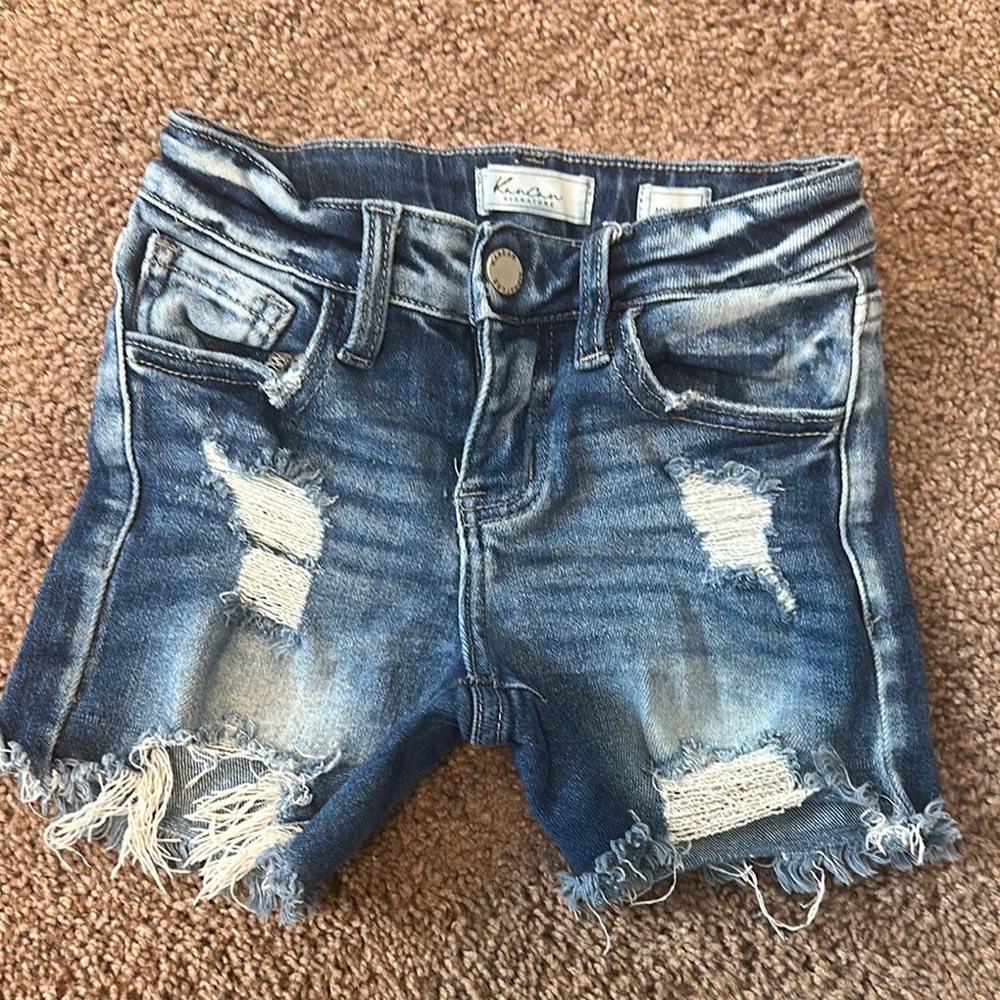 KanCan Blue Distressed Denim Shorts